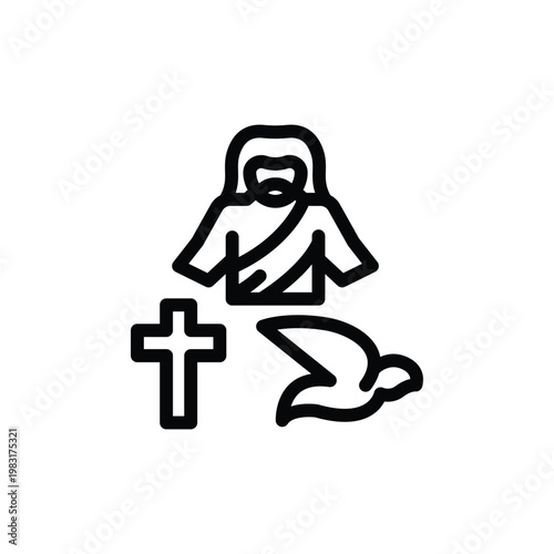 Jesus Christ with Cross and Dove