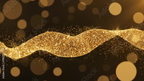 Wallpaper Mural Golden glittering wave on dark background for commercial backgrounds, digital design, and advertising Torontodigital.ca