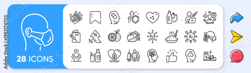 Local grown, Medical vaccination and Stress line icons. Interest rate, AI generate, Inflation icons. Pack of Vaccination appointment, Veins, Sick man icon. Vector