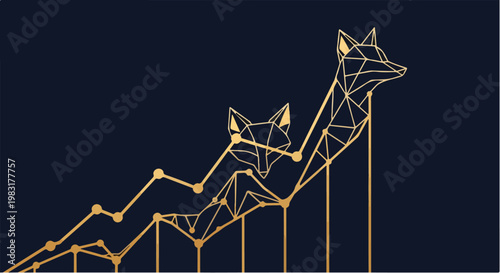 Geometric Golden Foxes Ascending Graph Line.