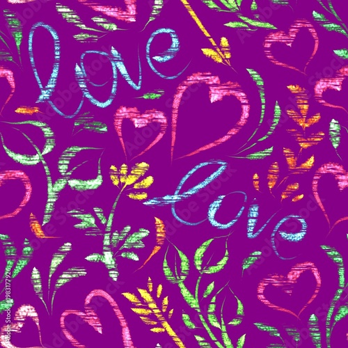 seamless floral pattern valentines day 