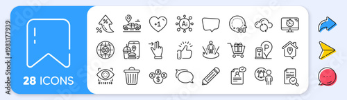 Food app, Charging station and 360 degrees line icons. Interest rate, AI generate, Inflation icons. Pack of Pencil, Chat message, Cloud sync icon. Vector