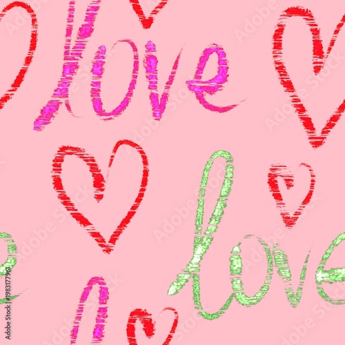 love seamless pattern background fabric fashion design allover print wrapping paper 