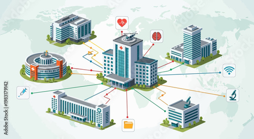 Connecting healthcare facilities and research centers in a smart global network for advanced medical services
