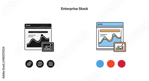 Enterprise Stock Market Analysis and Investment Icons