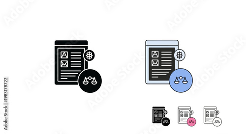 Legal Compliance Document Icon. Law and Regulation Concept