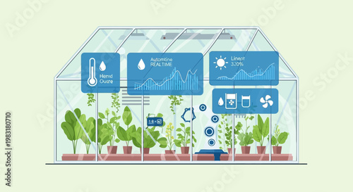 Smart greenhouse technology with digital monitoring systems for optimal plant growth and automation