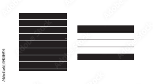 Set of multiple horizontal rectangular blocks, some with internal lines, in black on white background.