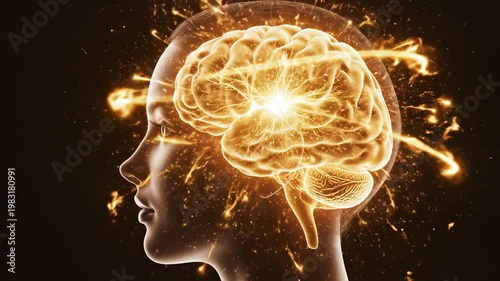 Wallpaper Mural Human brain activity illustration for commercial backgrounds, digital design, and advertising Torontodigital.ca