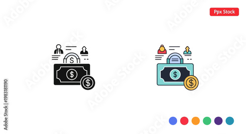 Salary payment, employee compensation, payroll concept