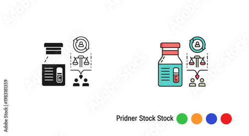 Vaccine justice, fair distribution, health equity icon