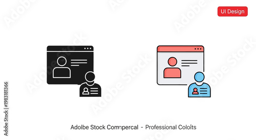 User Profile Management Icon, Online Identity Concept
