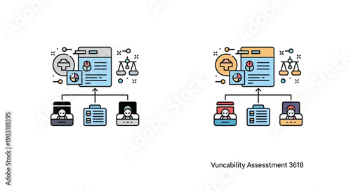 Vulnerability assessment icon. Risk management concept.