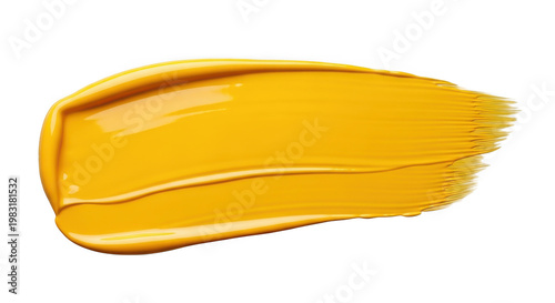 A vibrant slice of yellow cheese with a smooth and slightly curved surface isolated on transparent background