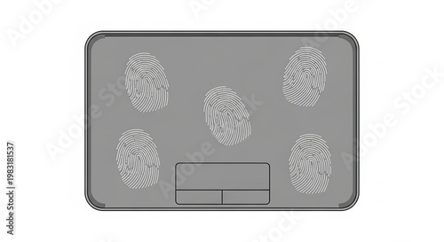 Gray fingerprint reader pad.