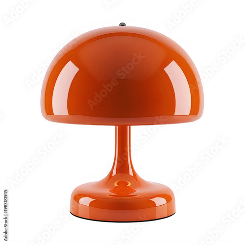 Vibrant orange modern saucer-style table lamp with sleek design