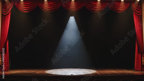 Wallpaper Mural Theater stage with red curtains for commercial advertising, marketing campaigns, and creative projects Torontodigital.ca