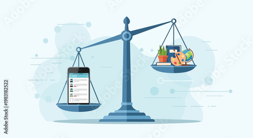 Balancing Technology and Education on a Scale A Visual Metaphor