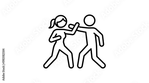 Iconic Fight Scene Man and Woman Fighting