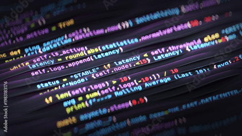 Colorful Programming Code 3D rendering