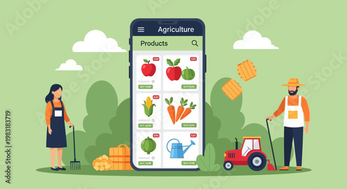 Young man focused on his phone stumbles over blocks symbolizing obstacles in life