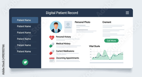 Digital Patient Record System - Electronic Health Record Management Interface