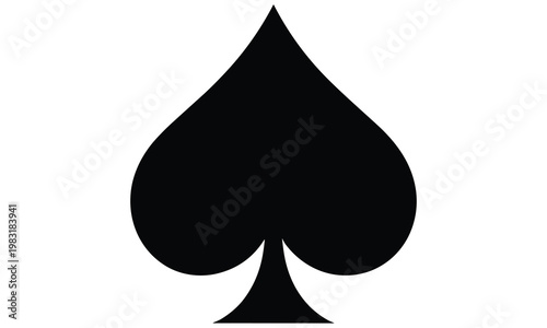 Spade suit symbol from playing cards in black vector graphic design