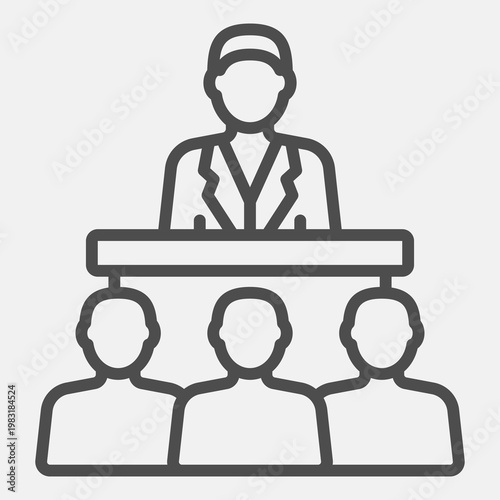 Candidate speaks to public line icon, democracy day concept. Vector graphics. Public elections sign with outline style icon for mobile or web design.