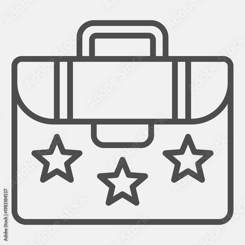 Candidate portfolio line icon, democracy day concept. Vector graphics. Voter bag sign with outline style icon for mobile or web design.