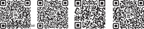 Four black qr codes on white background barcode scannable code