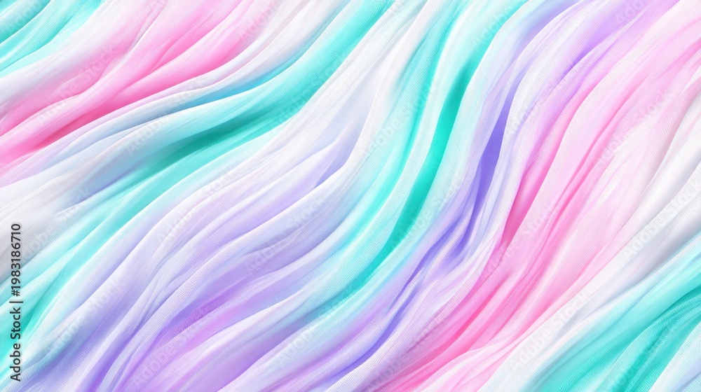 Obraz premium Pastel colored, flowing wave patterns create a vibrant and soft abstract background texture