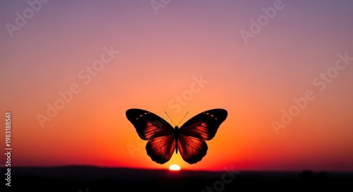 butterfly on sunset