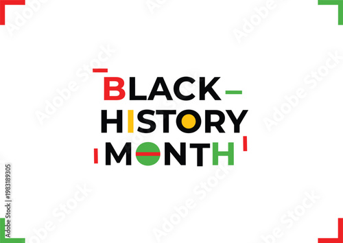 Black History Month Minimal Typography with Pan African Color Accents