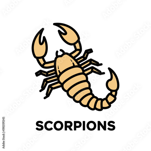 Scorpions - a striking illustration of a scorpion with its tail curled upwards, symbolizing the zodiac sign and arachnid