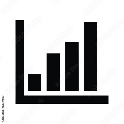 Bar chart graphic representing business growth and financial data analysis in black.