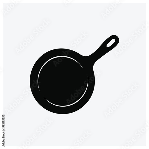 Cooking pan silhouette, kitchen utensil, cookware icon