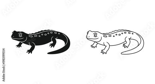 Lizards Illustration: Unique Sketch Designs for Art Projects Vector