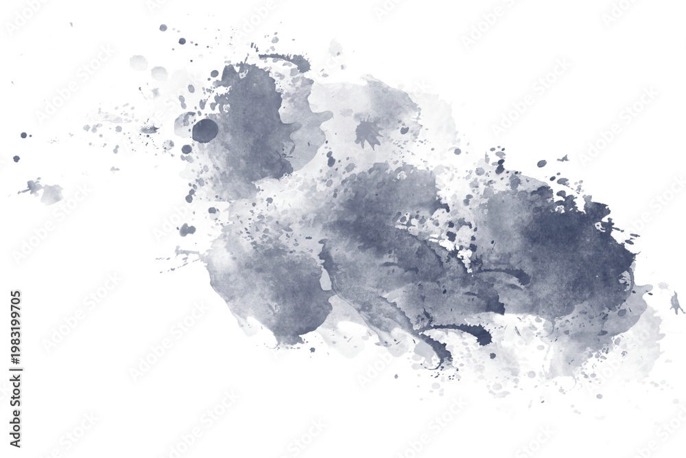Obraz premium Navy Blue Watercolor Splatter Abstract Ink Stain Texture
