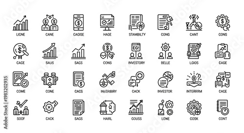Business and Finance Icons Set. Vector Illustration