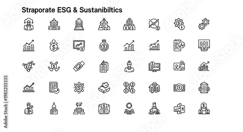 Corporate ESG & Sustainability Icons Set