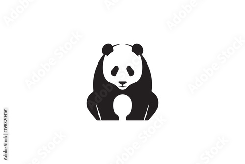 Simple panda face icon logo for wildlife conservation and eco-friendly children brand