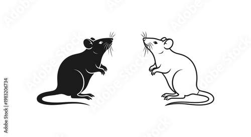 Two Rats Illustration: Vector Art for Science & Research Vector