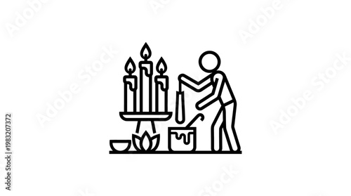 Candle Lighting Ceremony Minimalist Icon