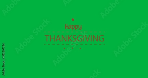 Happy thanksgiving day text banner with star icon against black background