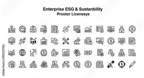 Enterprise ESG Sustainability Icons Set Vector