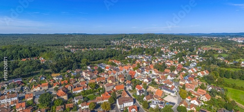 Rückersdorf im Kreis Nürnberger Land in Mittelfranken aus der Vogelperspektive