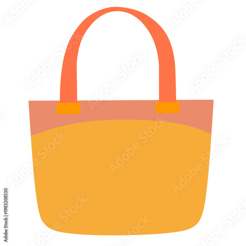 vector illustration of a tote bag, an orange shopping bag