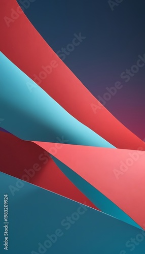 Geometric Red and Blue Abstract Shapes
