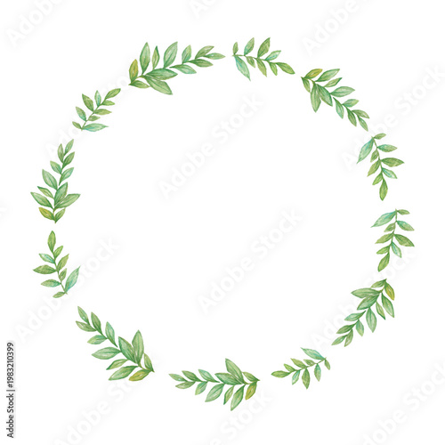 優しいタッチの葉っぱのフレーム