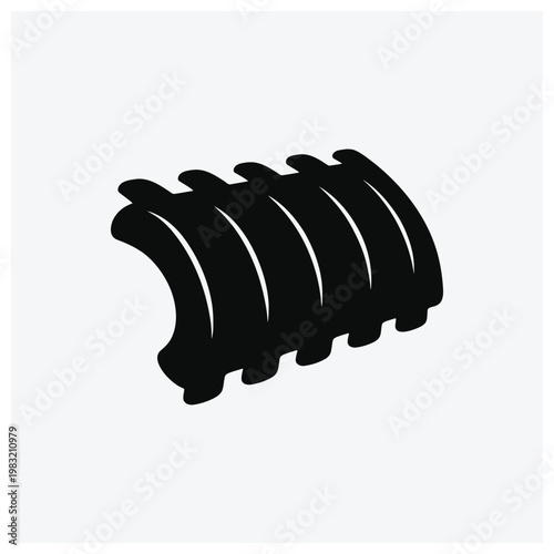 Human rib cage silhouette, anatomical rib structure, bone illustration